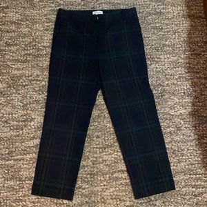Plaid straight leg trousers